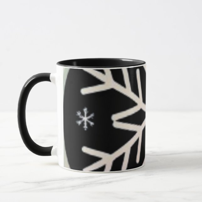 Mug Minimal Snowflake Icon –  Winter Holiday design  (Gauche)