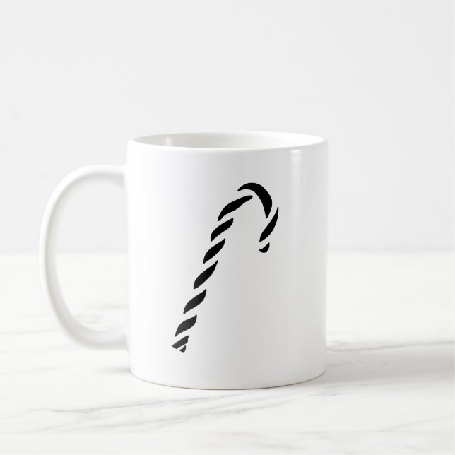 Mug Minimalist Black Christmas Candy cane (Gauche)