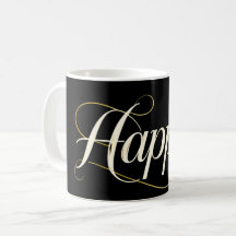 Minimalist Elegant Gold Happy Typography - Classy 