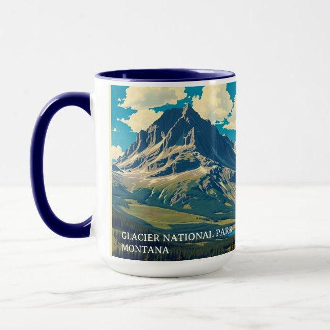 Mug Minimalist Glacier National Park Peak Custom (Gauche)