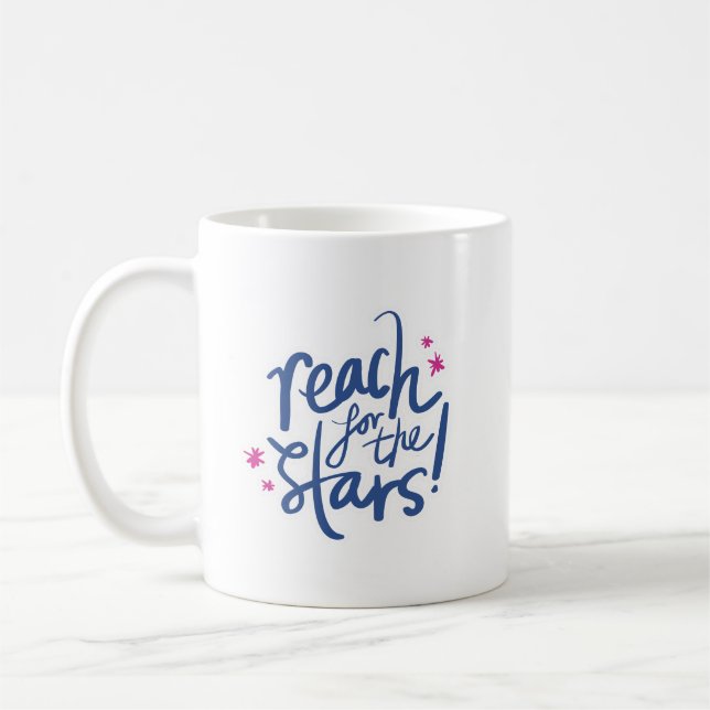 Mug Minimalist Motivation Reach for the Stars Lively (Gauche)