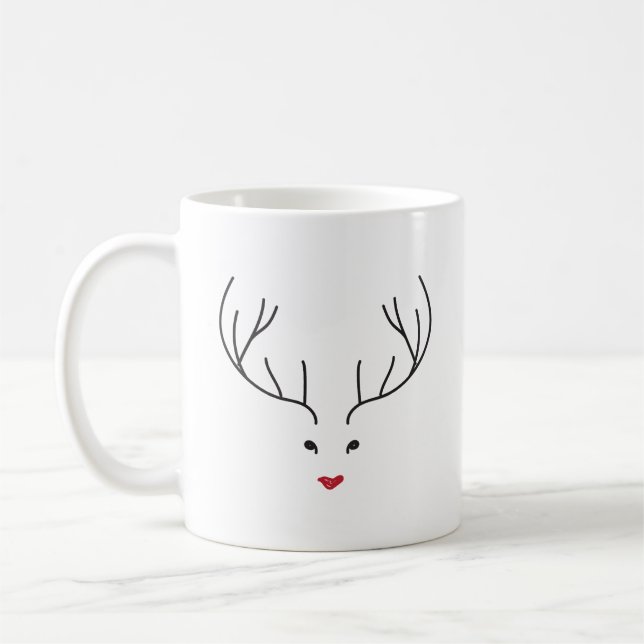 Mug minimalist reindeer face (Gauche)