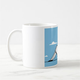 Mug Minimalist Woman and Dog Illustration