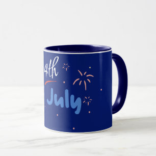 Mug Minimaliste "4 juillet" avec explosions de pétards