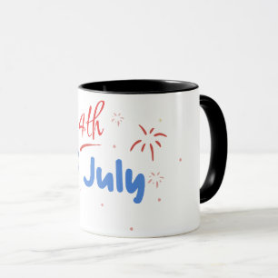 Mug Minimaliste "4 juillet" avec explosions de pétards