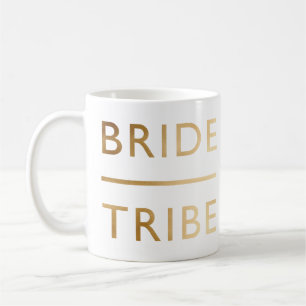 Mug minimaliste élégante mariée tribu faux texte or