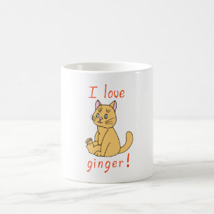 Mug Minimaliste J'aime le chat gingembre