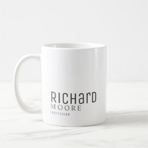 Mug minimaliste moderne nom noir blanc clair