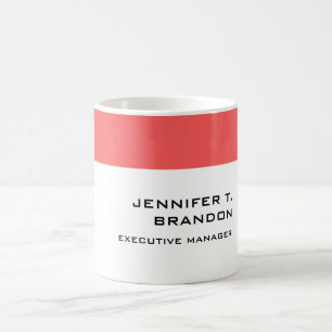 Mug Minimaliste Plain Modern Nom Professionnel Titre