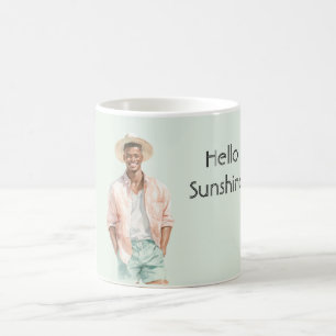Mug Mint Peach Hello Sunshine Homme Noir 