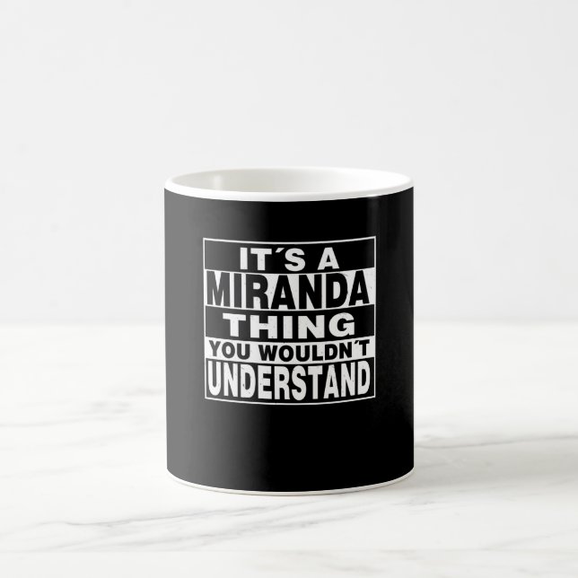 Mug MIRANDA Nom de famille Cadeau personnalisé (Centre)