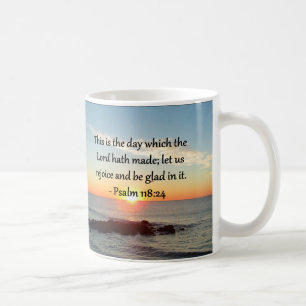 MUG MISE À JOUR DE PSALM 118:24 DESIGN PHOTO SLEVER