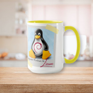 Mug Mise à niveau de Windows Debian Linux Tux