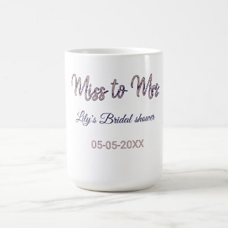 Mug Miss à Mme fête de mariage ajouter nom date année