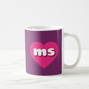 Mug Mississippi coeur rose chaud - I love ms