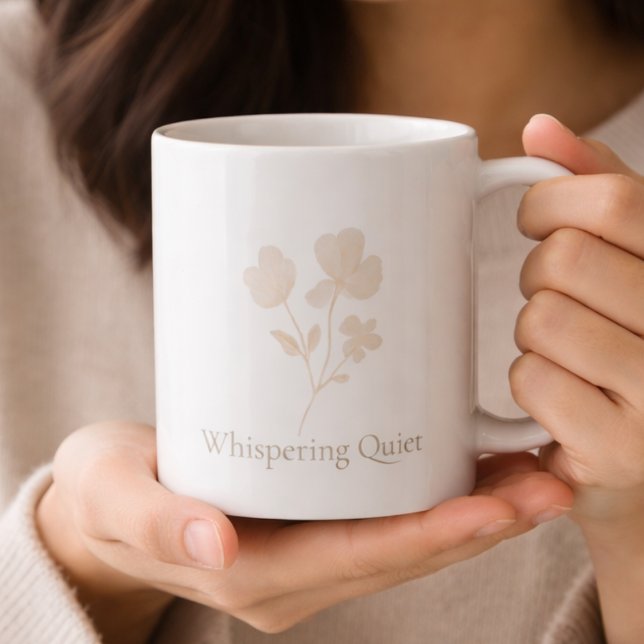 Mug Misty Taupe Florals Classic Mug, 11 oz (Misty taupe florals and soft lettering bring calm detail to everyday coffee moments)