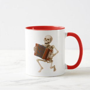 Mug mit einem Skelett im Musikrhythmus. Tasse