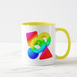 Mug mit mehrfarbigen geometrischen Formen. Tasse