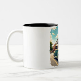 Mug mit Oldtimer aus den 1940er Jahren Zweifarbige Tasse