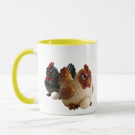 Mug mit zwei Hennen, die nicht so nett sind. Tasse