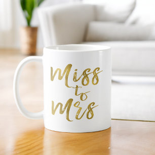 Mug Mlle à Mme Fête des mariées Party Gold Foil