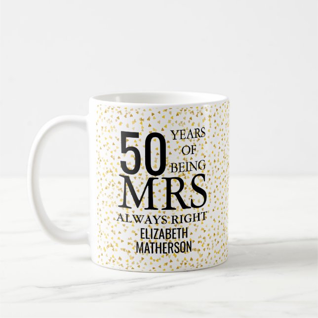 Mug Mme Toujours Droite Fun Golden 50th Anniversary (Gauche)