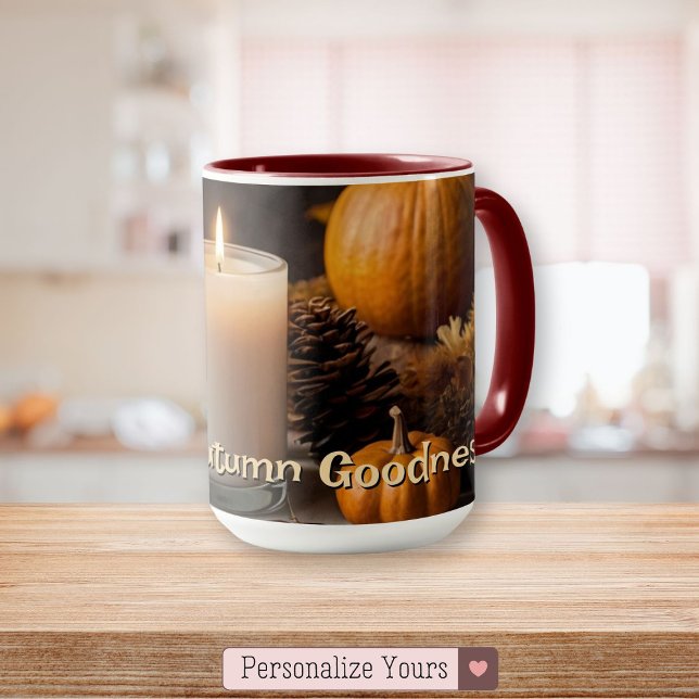 Mug Mmmm Bonté Automne Personnalisée À Thème Automne (Mmmm Autumn Goodness Personalized Autumn-Themed Mug)