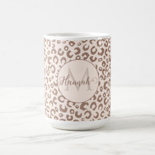 Mug Mocha Mousse et crème Tan Leopard Motif