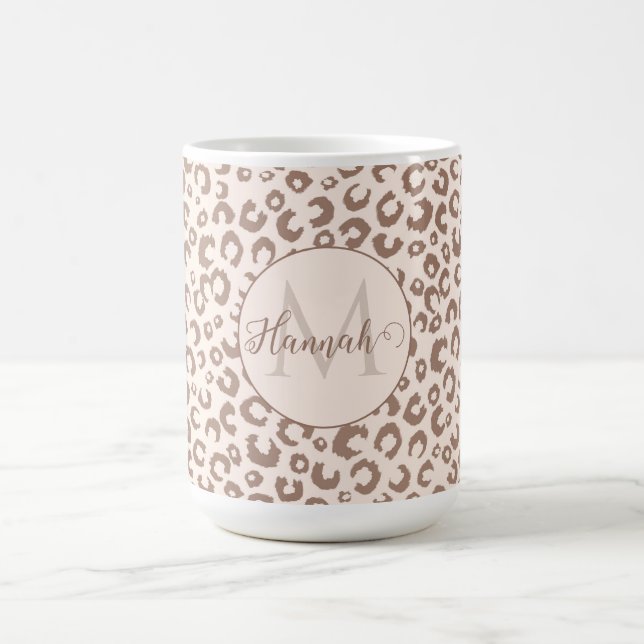 Mug Mocha Mousse et crème Tan Leopard Motif (Centre)
