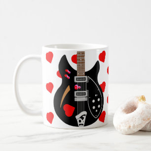 Mug Mod Pop Art Love Heart Guitare