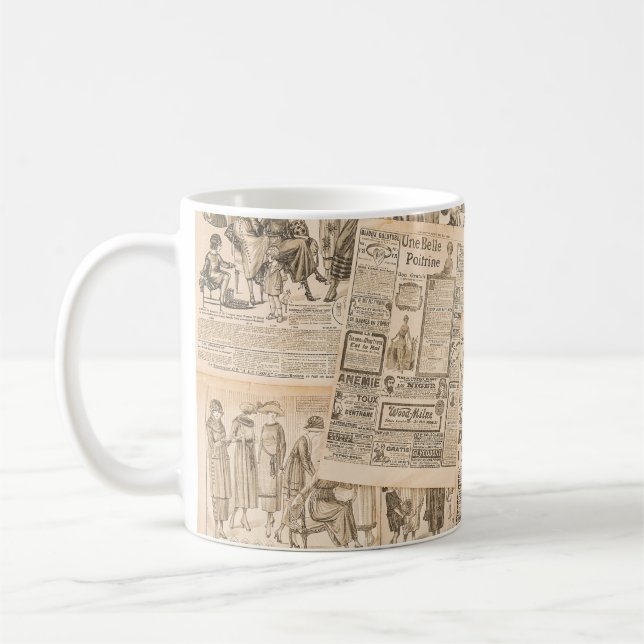 Mug Mode antique : Pages publicitaires de journaux (Gauche)
