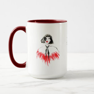 Mug Mode Art noir et rouge #2 15oz Ringer