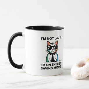 Mug Mode économie d'énergie chat drôle JE NE SUIS PAS
