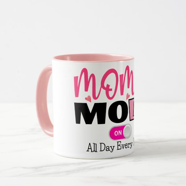 Mug Mode maman moderne Café Coeur rose (Devant gauche)