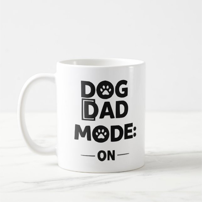 Mug Mode Papa Chien ACTIVÉ – Empreinte de Patte Noir e (Gauche)