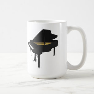 Mug modèle 3D : Piano à queue noir :