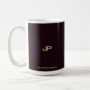 Mug Modèle classique monogramme élégant personnalisé
