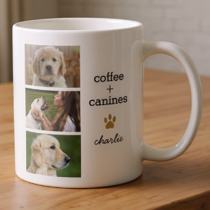 Mug Modèle de photo amateur de chien typographie nom m
