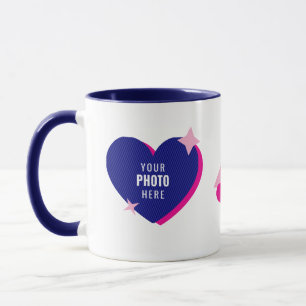 Mug Modèle de photo de cœur mignon & Étincelles