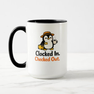 Mug Modèle de pingouin drôle pointé et parti
