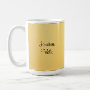 Mug Modèle de script manuscrit moderne Faux Gold