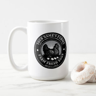 Mug Modèle d'étiquette d'œufs frais de ferme