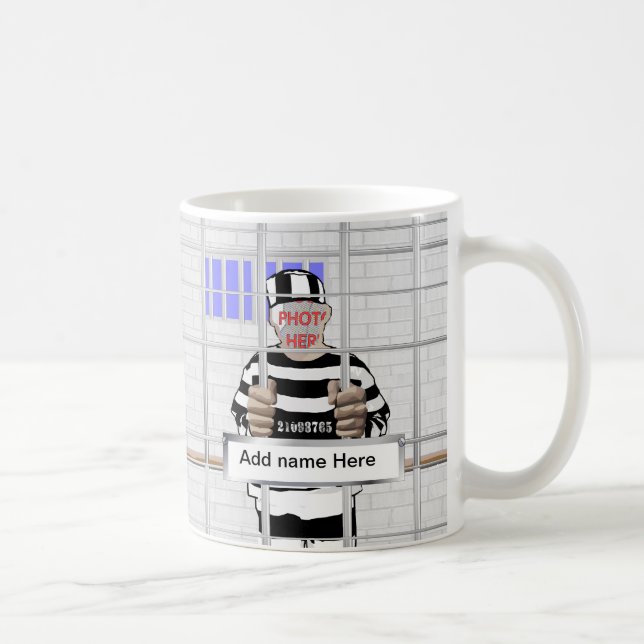 Mug Modèle drôle personnalisé de Convict de visage (Droite)