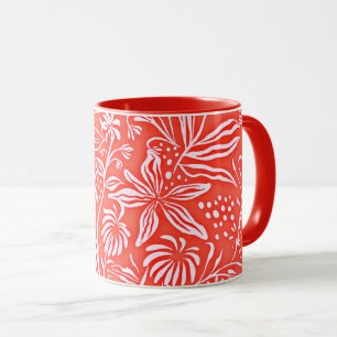 Mug Modèle floral favori en rouge