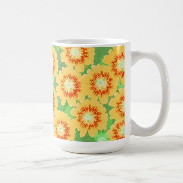 Mug Modèle floral orange et jaune (Droite)