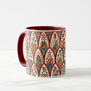 Mug MODÈLE FLORAL ORIENTAL Fleurs colorées Feuilles