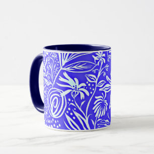 Mug Modèle Floral Préféré, Bleu Périvent,