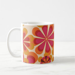 Mug Modèle floral rétro les années 70 sans couture ave