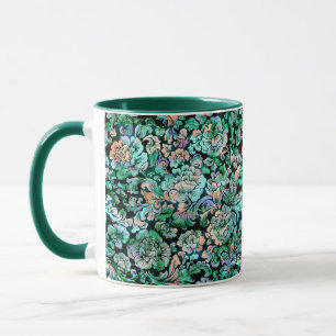 Mug Modèle floral stylisé vert