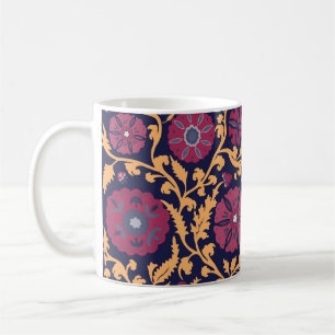 Mug Modèle floral vintage. Orne nationale ouzbèke suza